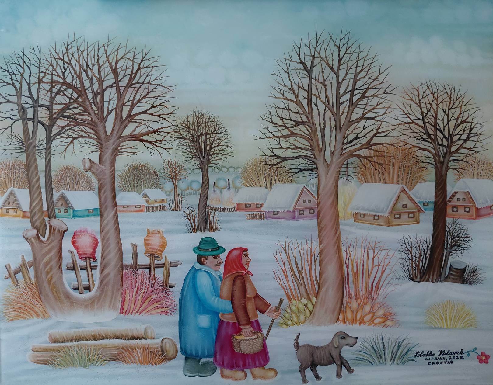 Zlatko Kolarek Idemo u goste 2026 ulje na staklu 400x500mm