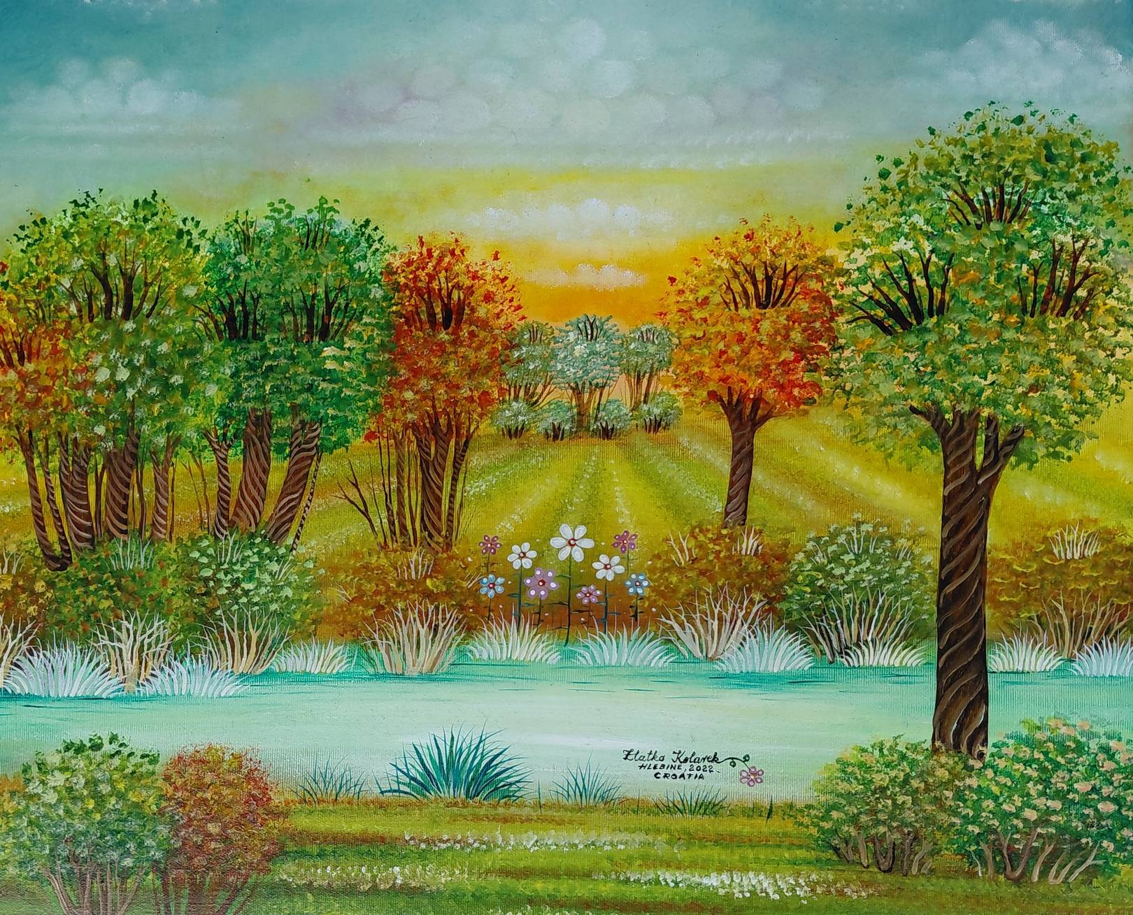 Zlatko Kolarek Krajolik 2022 akril na platnu 500x600mm