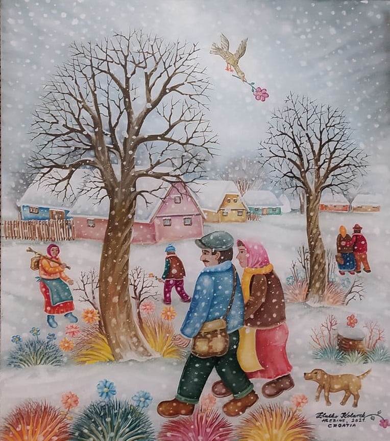 Zlatko Kolarek Na Valentinovo 2021 ulje na staklu 400x350mm