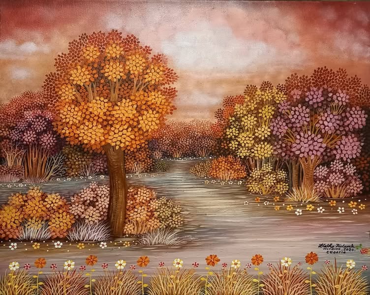 Zlatko Kolarek Pejsaz u jesen 2020 ulje na platnu 400x500mm