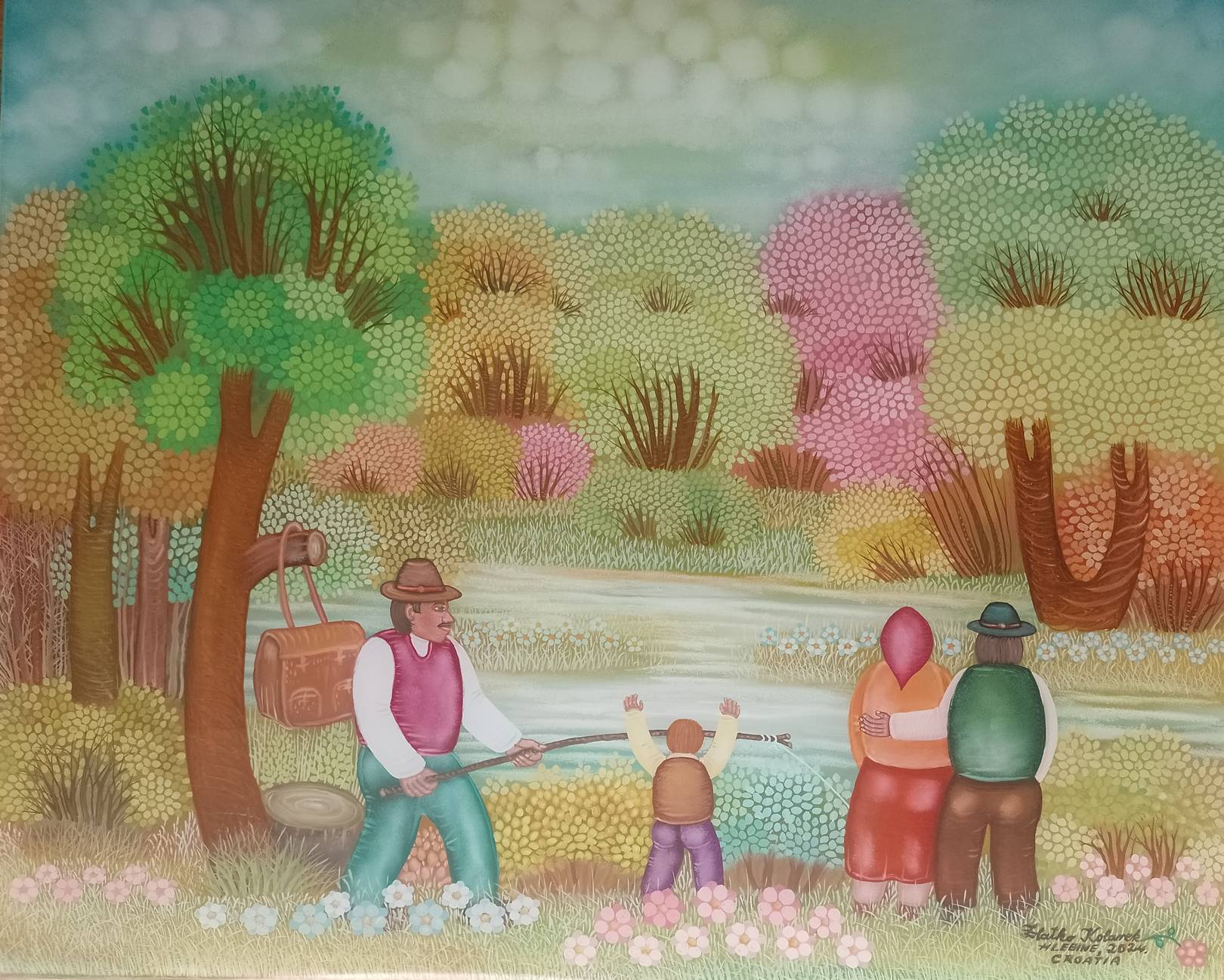 Zlatko Kolarek Ribic 2024 ulje na staklu 500x600mm