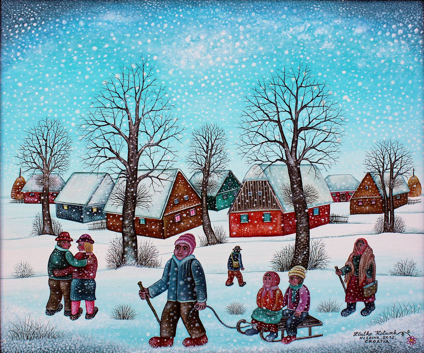 Zlatko Kolarek Snjezno jutro 2012 ulje na platnu 500x600mm