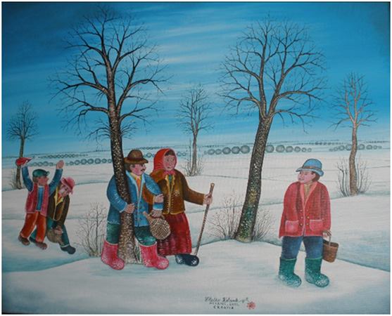 Zlatko Kolarek Veseli pajdasi 2012 ulje na platnu 500x600mm